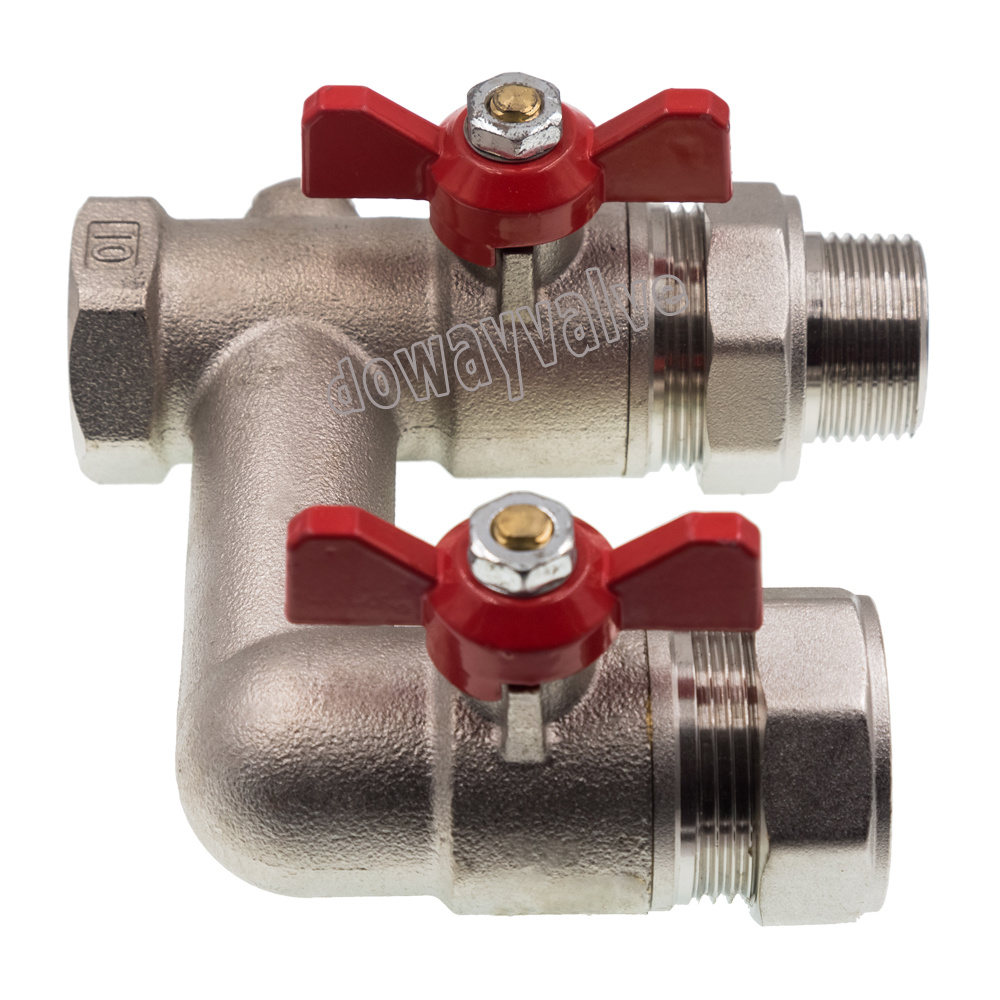 Butterfly Handle Brass Bypass Radiator Valve