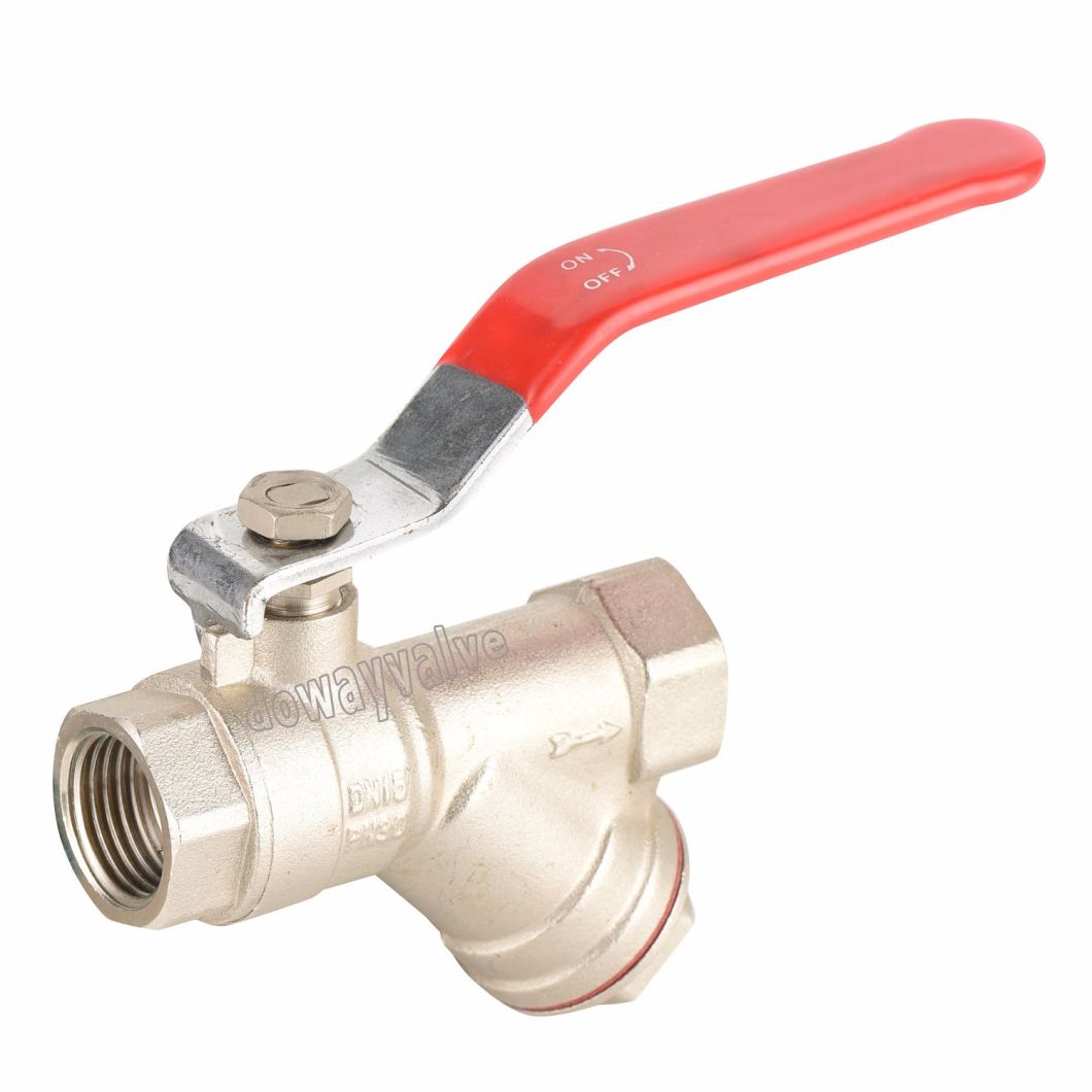 China Factory Pn30 Brass Ball Valve with Strainer