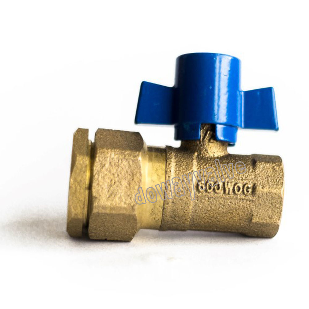 Manufacturer Lockable Butterfly Handle Bronze Water Meter Ball Valve