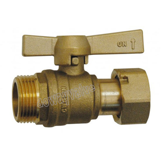 Straight M X Swivel Nut Brass Ball Valve for Water Meter （DW-LB036）