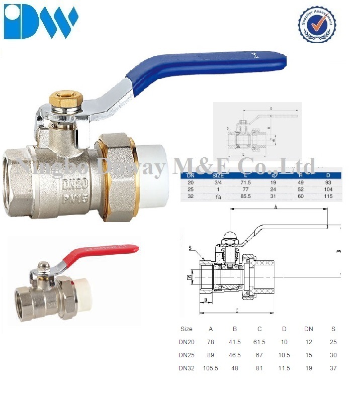 Female PPR Ball Valve with Level Handle