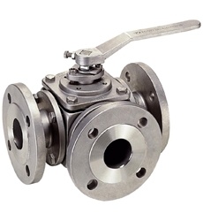 Three-Way Ball Valve with Flanged Connection
